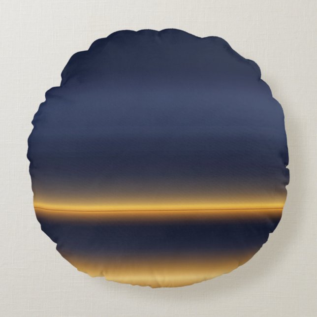 Almofada Redonda Na arte de IA Navy Gold  (Frente)