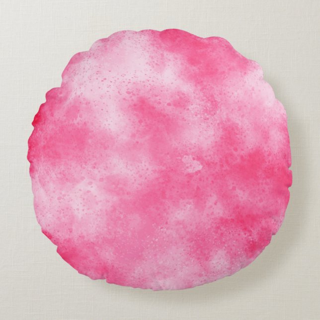 Almofada Redonda Na moda Storm cloud effect Pink White (Frente)