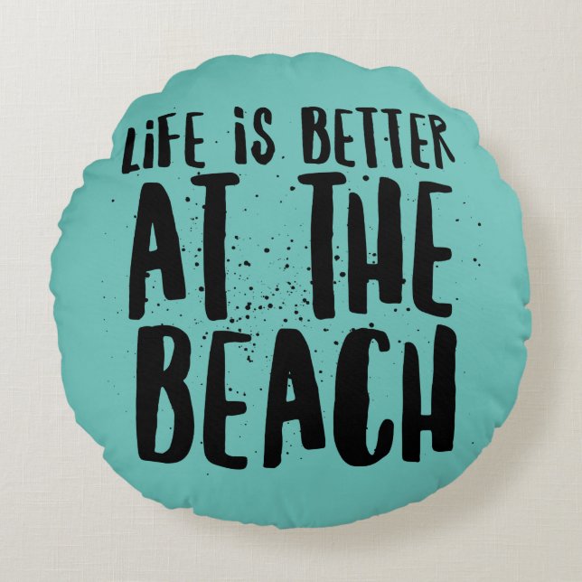 Almofada Redonda Na Praia (Frente)
