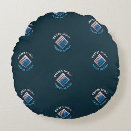 Almofada Redonda Nação Orgulhosa de Espírito Unido