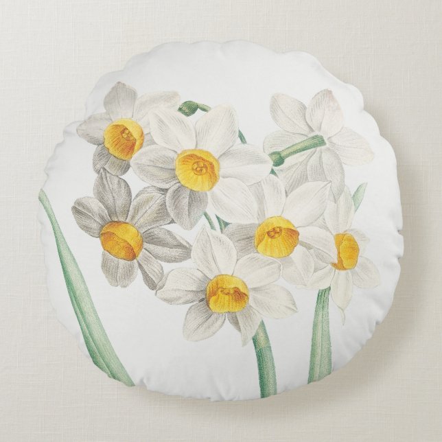 Almofada Redonda Narciso, Pierre-Joseph Redouté, 1805 (Frente)