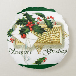 Almofada Redonda Natais vintages Seasons Saudações