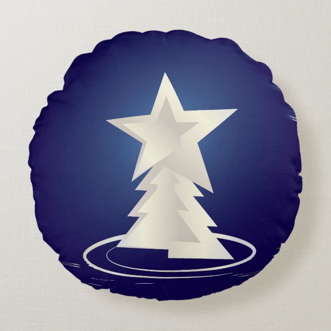 Almofada Redonda Natal branco (Frente)