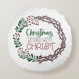ALMOFADA REDONDA NATAL COMEÇA COM CRISTO