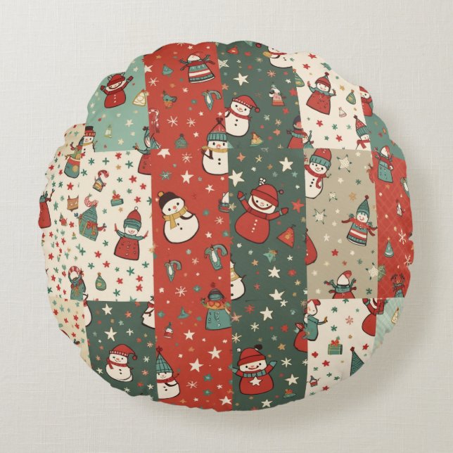Almofada Redonda Natal Snowman Cushion (Frente)