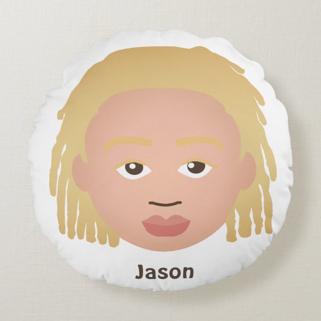 Almofada Redonda #naturalHair personalizado da criança (Frente)