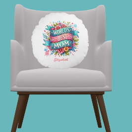 Almofada Redonda Natureza do dia de as mães Amplia Personalizada Fl