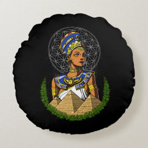 Almofada Redonda Nefertiti egípcio Rainha Deusa Mitologia