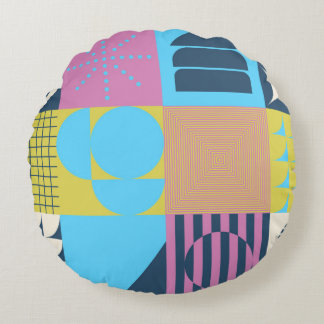 Almofada Redonda Neo Modernism artwork pattern made with abstract g
