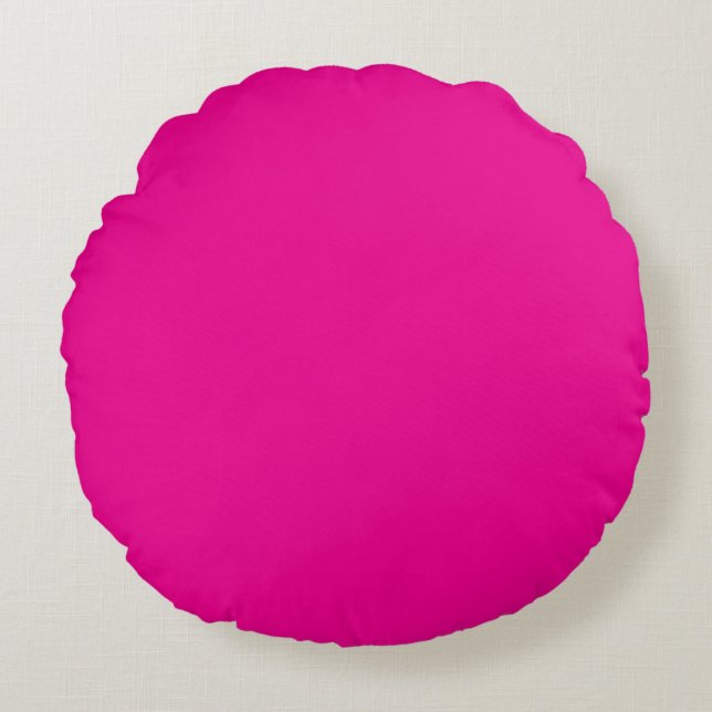 Almofada Redonda Neon Rosa Quente (Frente)
