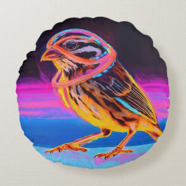 Almofada Redonda Neon Sparrow com Acentos Brilhantes