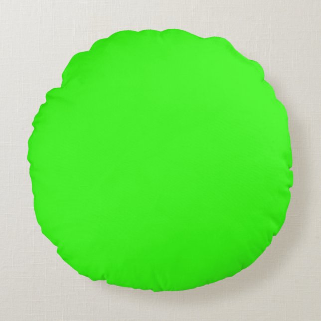 Almofada Redonda Neon Verde moderno de 16" (Frente)