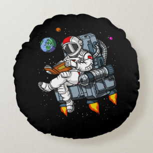Almofada Redonda Nerd de Leitura de Livro do Astronauta Espacial Có