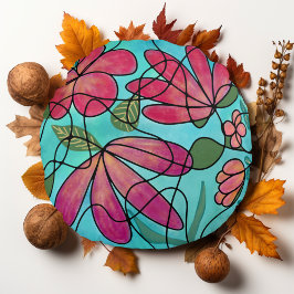 ALMOFADA REDONDA NEUROGRÁFICO FLORES DE PRIMAVERA