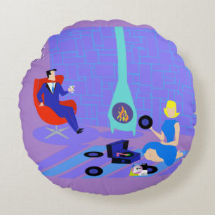 Almofada Redonda Nivelamento retro em casa em volta do travesseiro