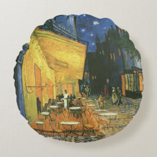 Almofada Redonda Noite Café Painting de van Gogh