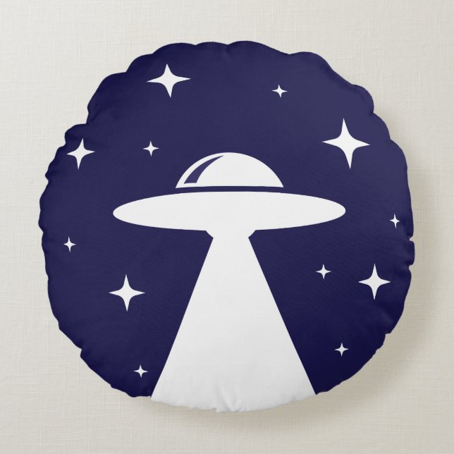 Almofada Redonda Noite no Céu UFO  (Frente)