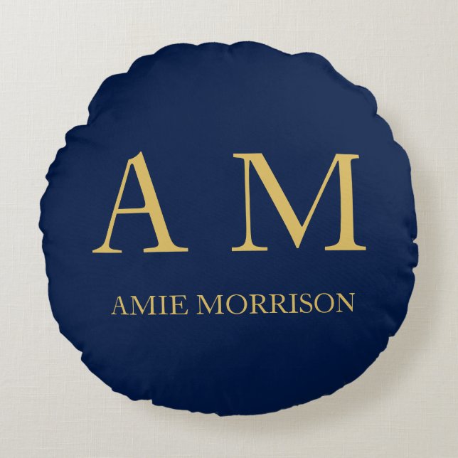 Almofada Redonda Nome das Letras Iniciais Profissionais de Cores Do (Frente)