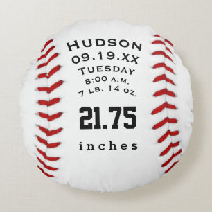 Almofada Redonda Nome Personalizado do Baseball e Estatísticas do B