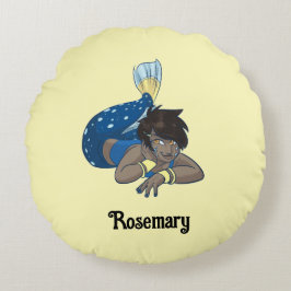 Almofada Redonda Nome personalizado Lady Mermaid