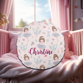 Almofada Redonda Nome Personalizado Minha Ballerina Doce