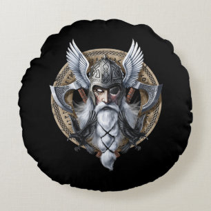 Almofada Redonda Norse Warrior God Odin