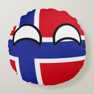 Almofada Redonda Noruega Geeky de tensão engraçada Countryball