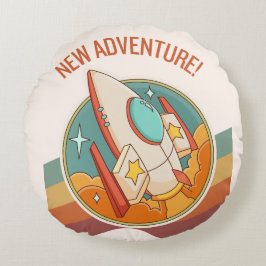 Almofada Redonda nova aventura em foguetes