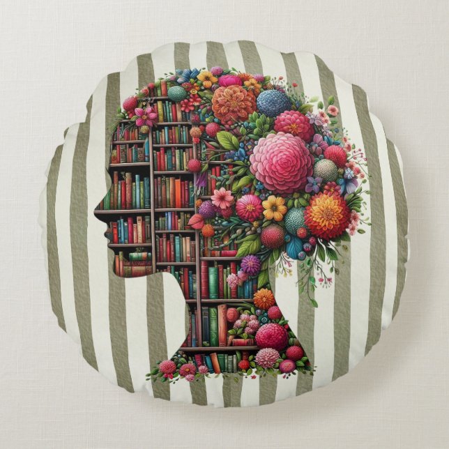 Almofada Redonda Novels Are My Sanctuary for Bookish (Frente)