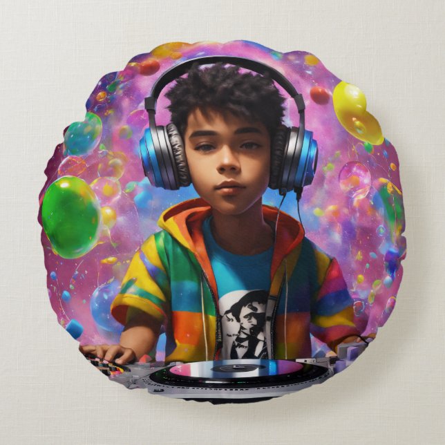 Almofada Redonda Novos travesseiros de Design DJ (Frente)