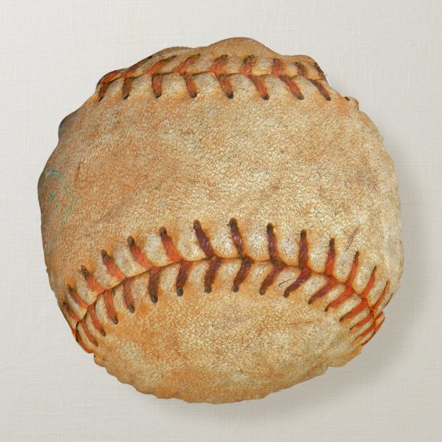 Almofada Redonda número de Baseball Branco (Verso)