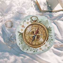 Almofada Redonda Nursorio de Crianças de Compass Floral de Watercol