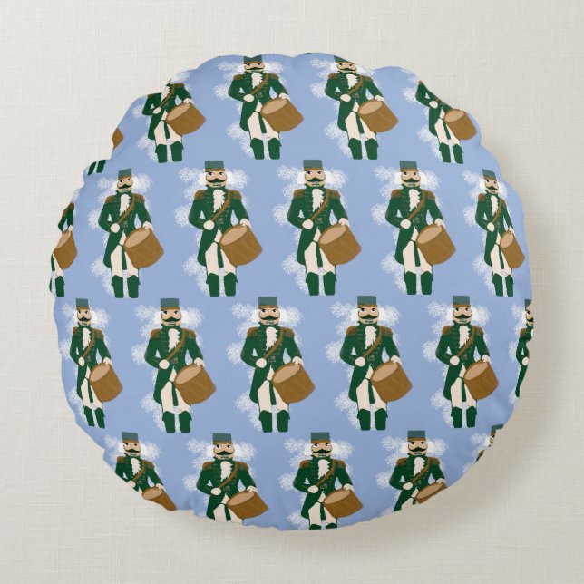 Almofada Redonda Nutcracker Frosted Blue Round Cushion (Frente)