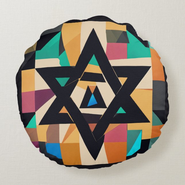 Almofada Redonda Nuvem de Encaixe (Verso)