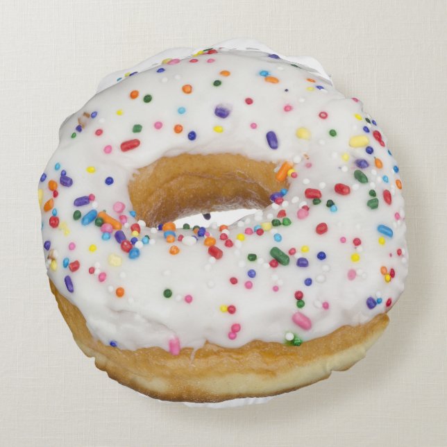 Almofada Redonda O amante doce do bolo do foodie engraçado bonito (Verso)