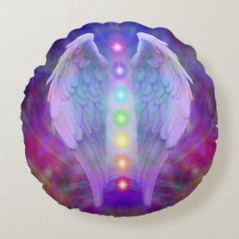 Almofada Redonda O amor, chakra, anjo, deus, curandeiro, curando,