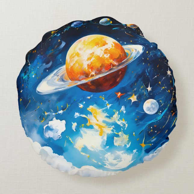 Almofada Redonda o astronauta (Verso)