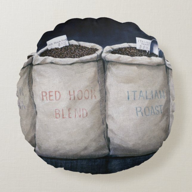 Almofada Redonda O café despede 1990 (Frente)