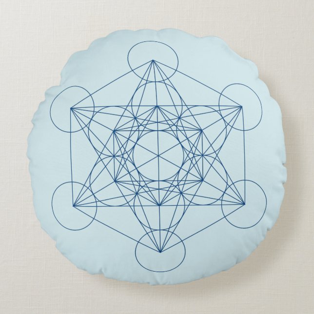Almofada Redonda O cubo de Metatron (Frente)