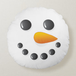 Almofada Redonda O dobro do papai noel e do boneco de neve do Natal