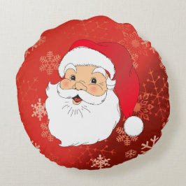 Almofada Redonda O dobro do papai noel e do boneco de neve do Natal