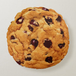 Almofada Redonda O dobro dos biscoitos dos pedaços de chocolate