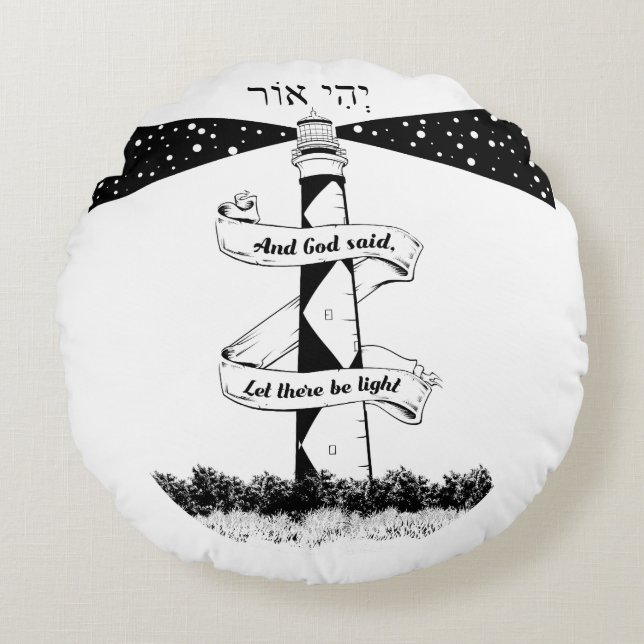 Almofada Redonda O fim da terra John o'cultiva os faróis (Frente)