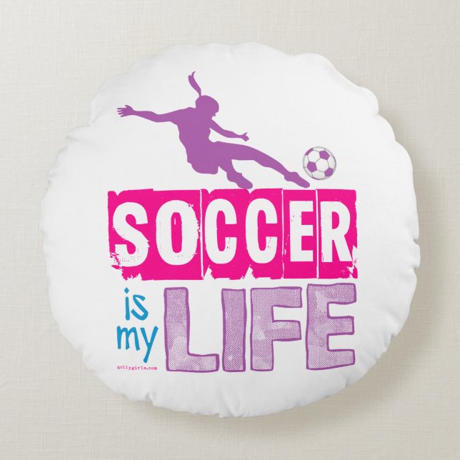Almofada Redonda O Futebol É Minha Vida (Frente)