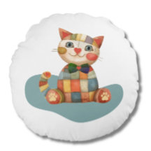 O Gato Feliz Colorido Patchwork Único