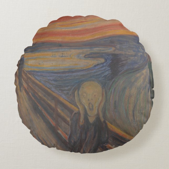 Almofada Redonda O Gritar da Natureza por Edvard Munch 1893 (Frente)