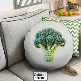 Almofada Redonda O humor divertido incomoda crochê minimalista verd