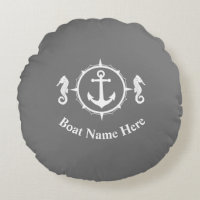 O Nome Do Seu Barco Com Anchor De Cavalo Na Cinza