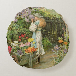 Almofada Redonda O primavera floresce, das peras Anual, 1902