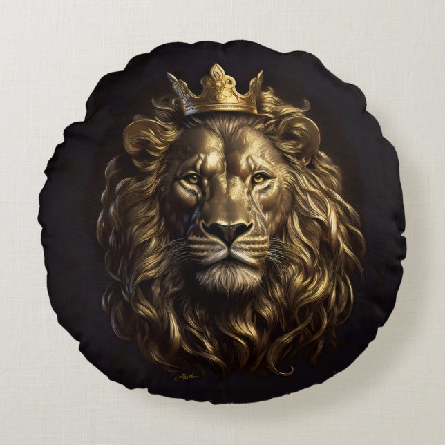 Almofada Redonda O Rei! O Leão não-tão-covarde de Oz (Frente)